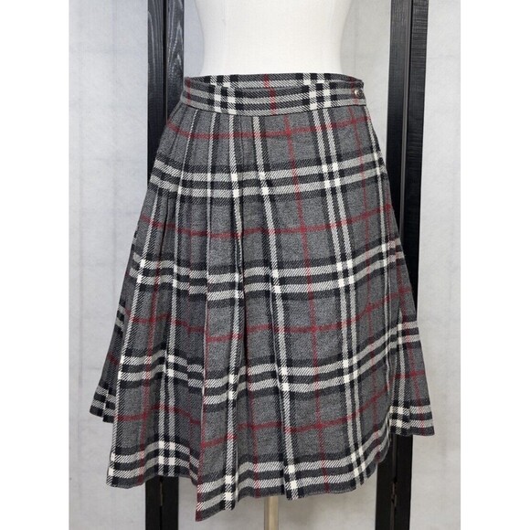 Vintage Y2K Anne klein Women’s Plaid Pleated Wool Wrap Skirt. Size: 10 - Picture 1 of 7